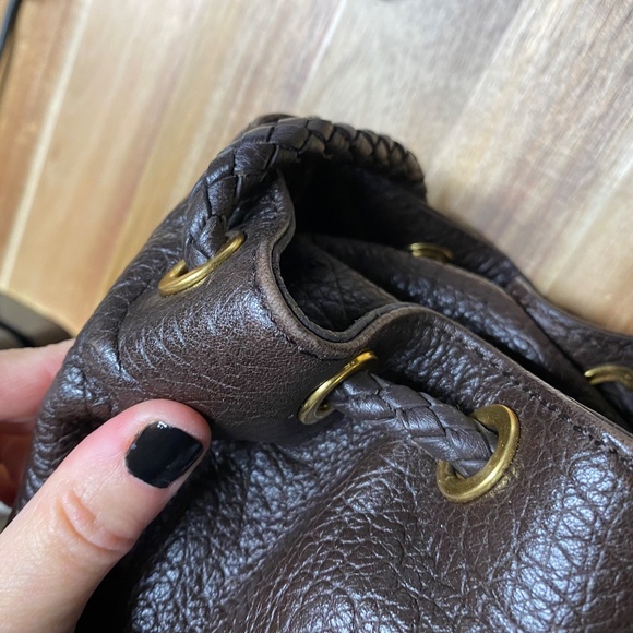 Michael Kors Woodside Braid Handle Tote Brown Pebbled Leather With Dustbag - Picture 16 of 16